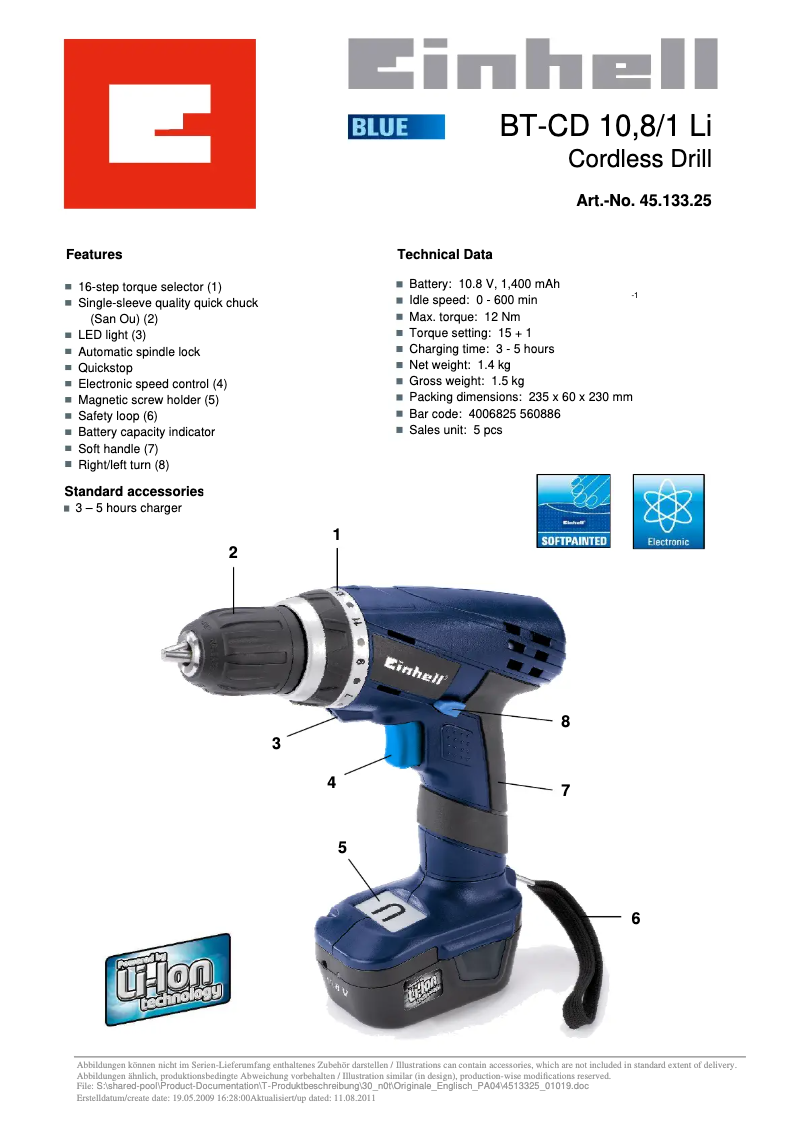 Image de la première page du manuel de l'appareil BT-CD 10,8/1 Li