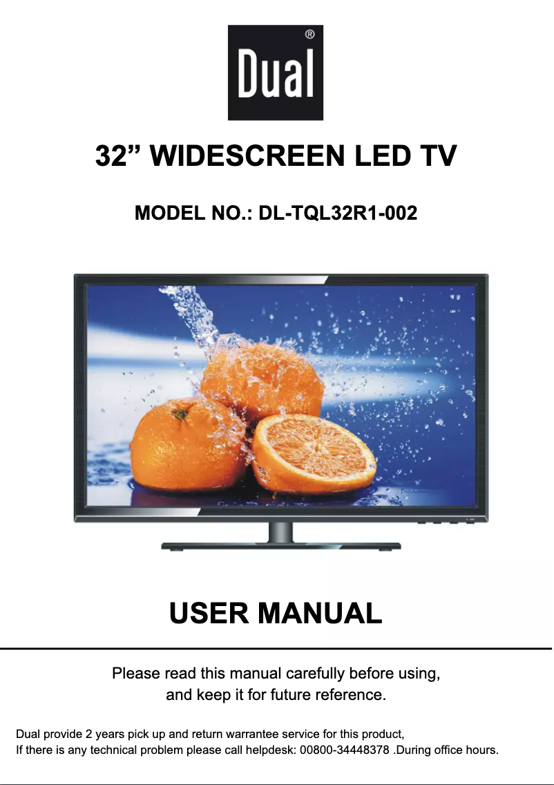 Page n°1 - Manuel utilisateur Dual DL-TQL32R1-002
