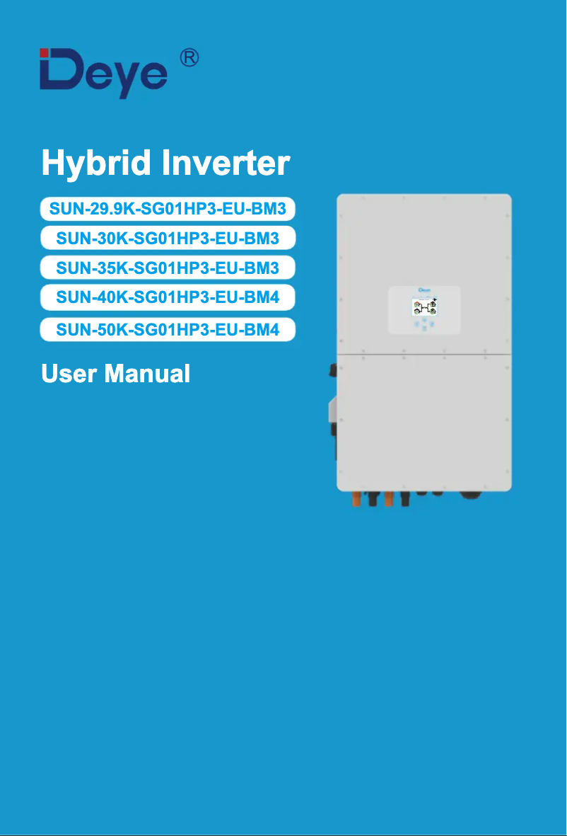 Page 1 de la notice Manuel utilisateur V-TAC SUN-50K-SG01HP3-EU-BM4