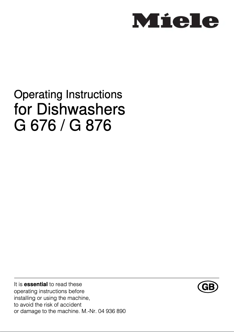 Página 1 del manual Manual de usuario Miele G 676