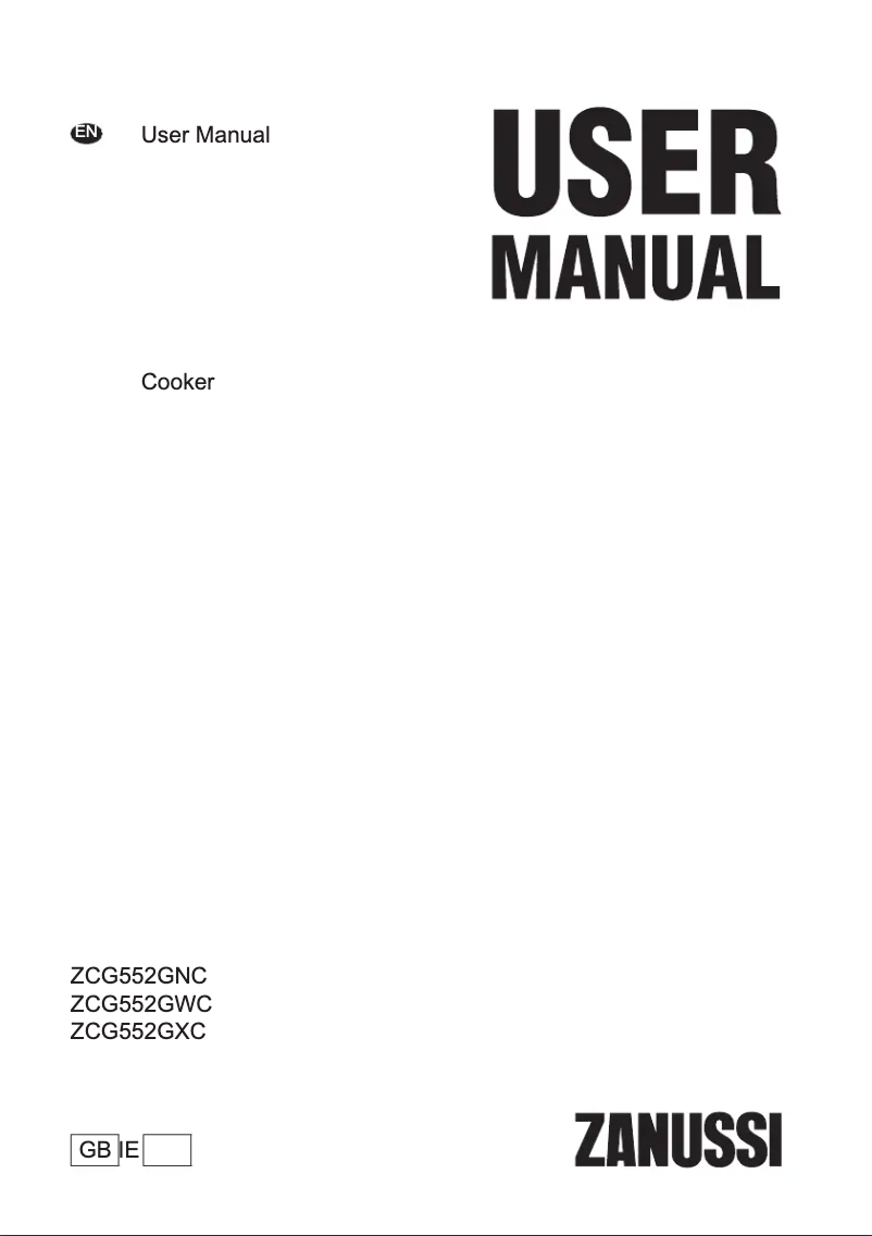 Page n°1 - Manuel utilisateur Zanussi ZCG552GNC