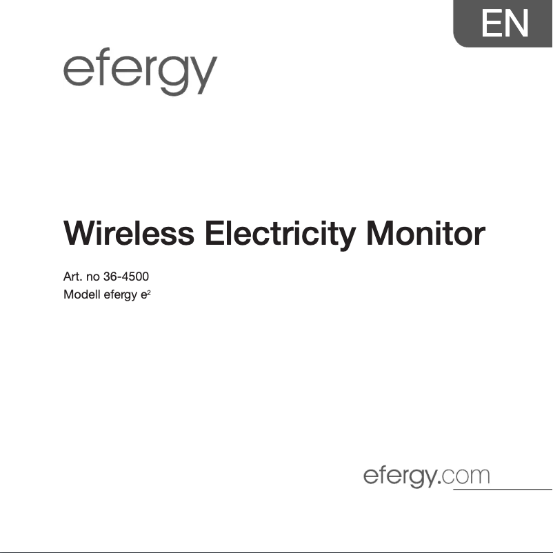 Página 1 del manual Manual de usuario Efergy E2