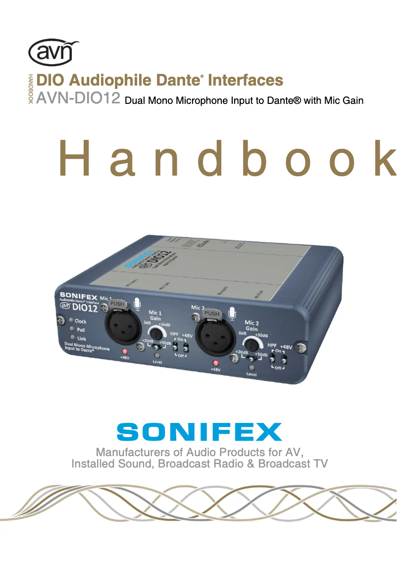 Page n°1 - Manuel utilisateur Sonifex AVN-DIO12