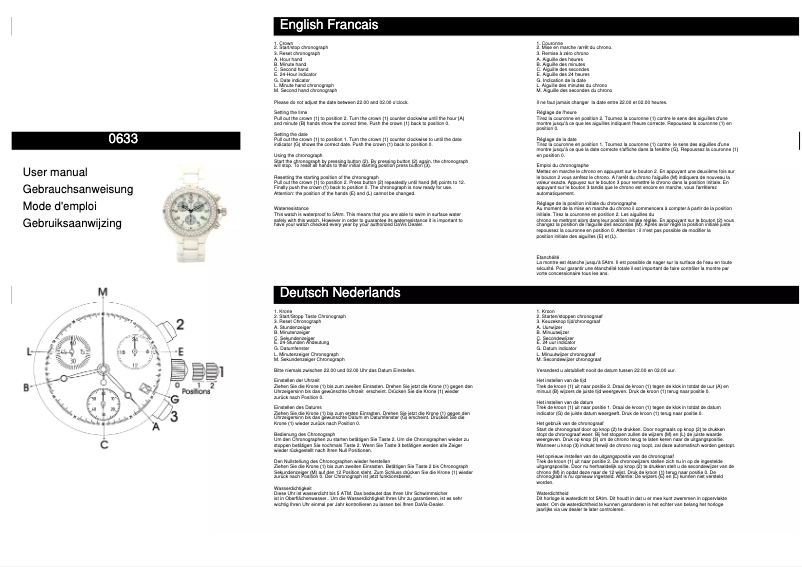 Page 1 de la notice Manuel utilisateur Davis 0633