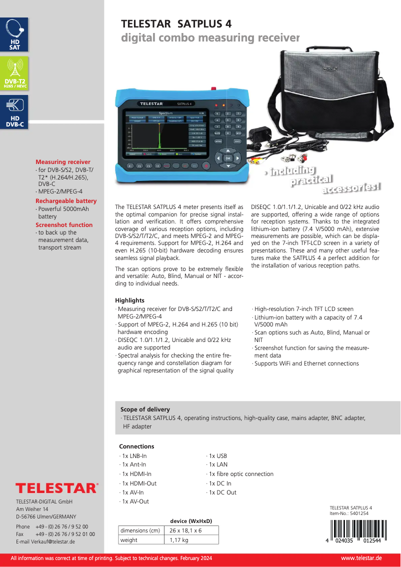 Image de la première page du manuel de l'appareil SATPLUS 4