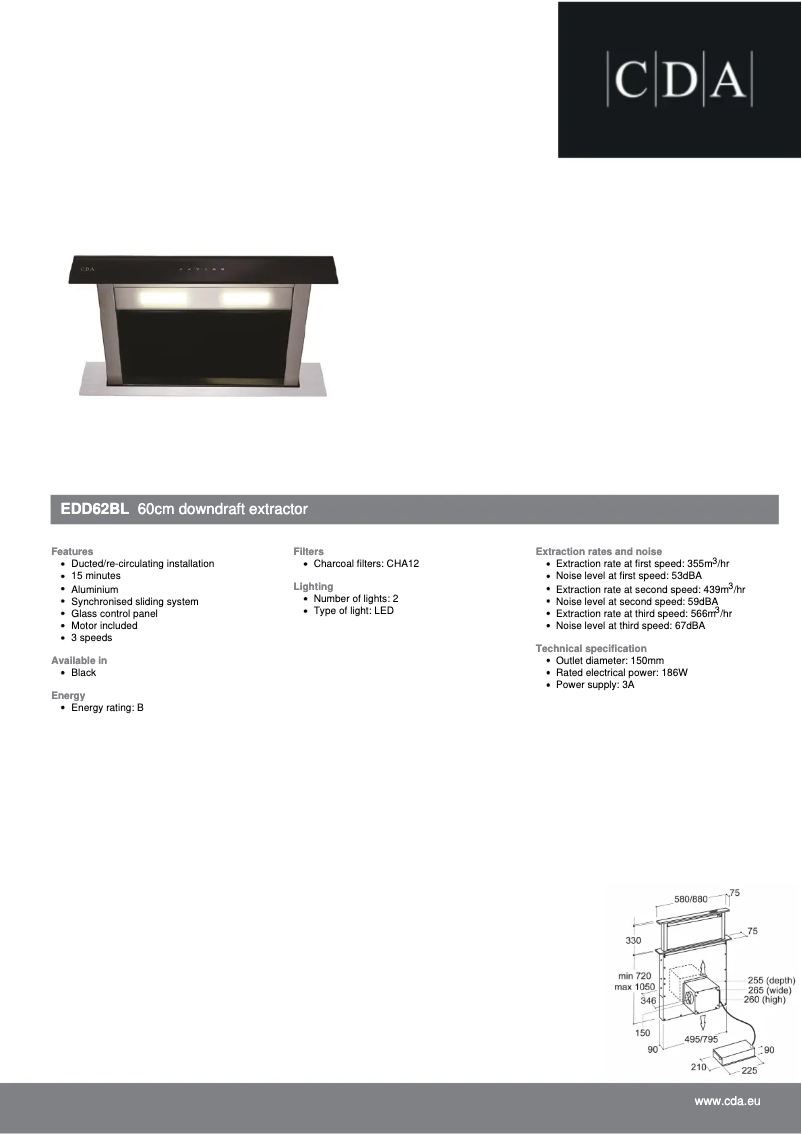 Image de la première page du manuel de l'appareil EDD62BL