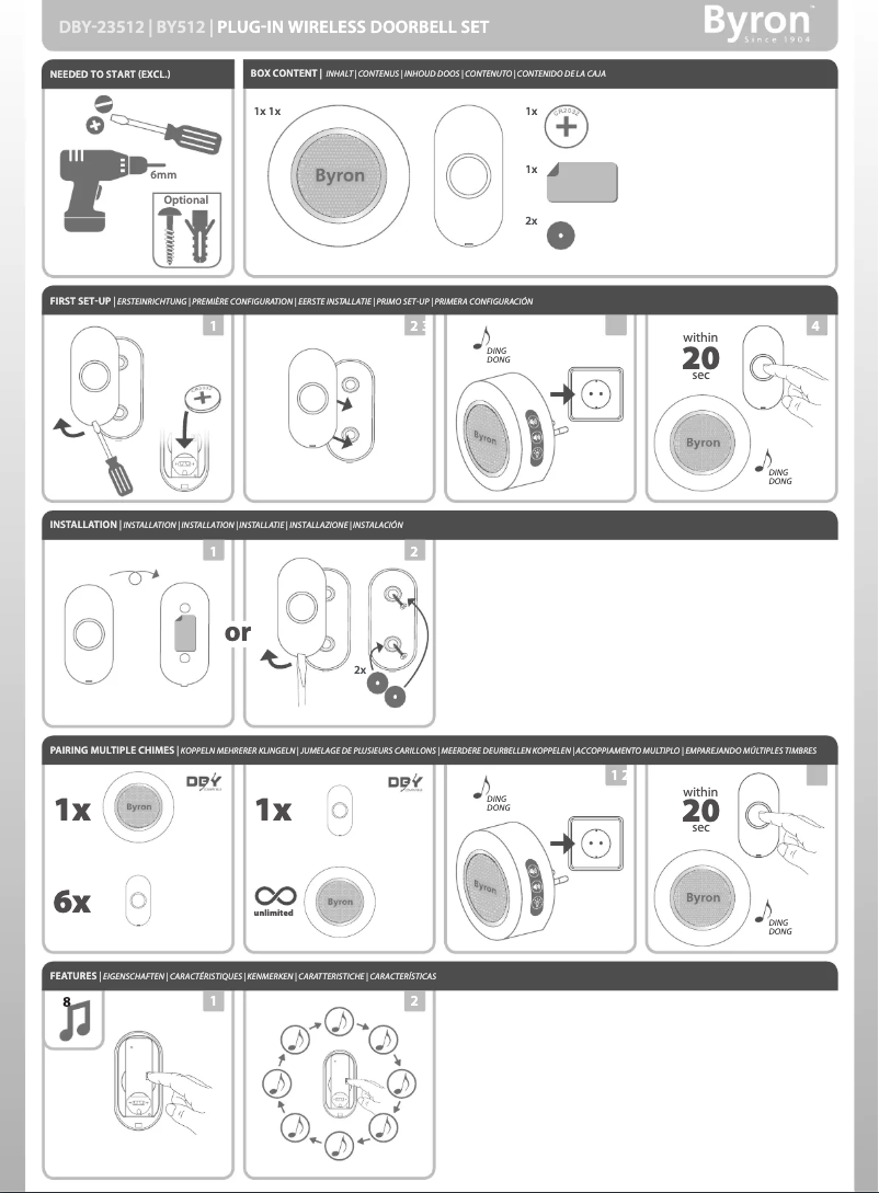 Page 1 de la notice Manuel utilisateur Byron DBY-23512