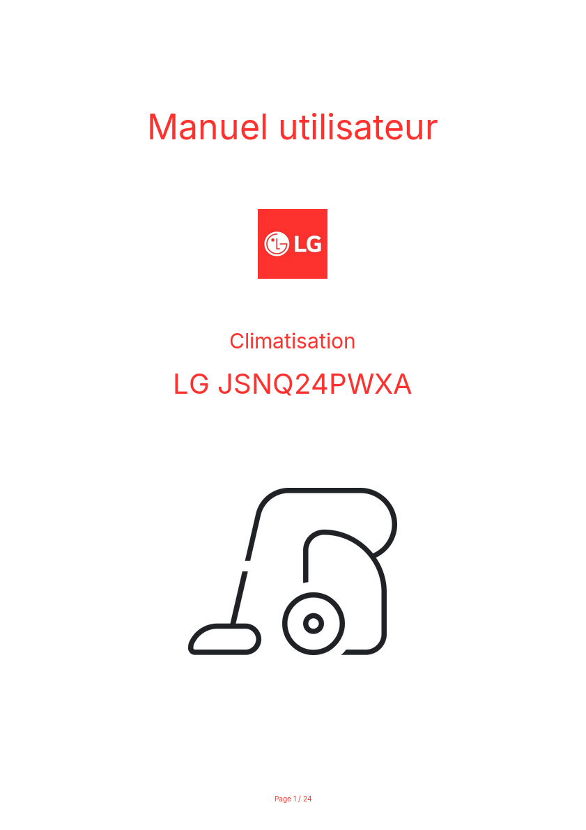 Image de la première page du manuel de l'appareil JSNQ24PWXA