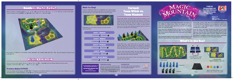 Image de la première page du manuel de l'appareil Magic Mountain