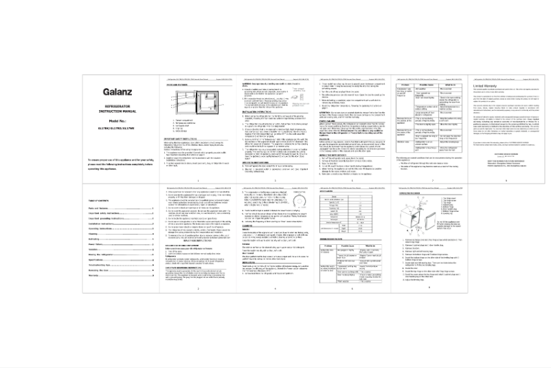Page n°1 - Manuel utilisateur Galanz GL17BK