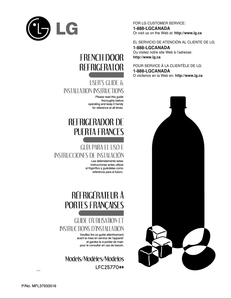 Image de la première page du manuel de l'appareil LFC25770SB