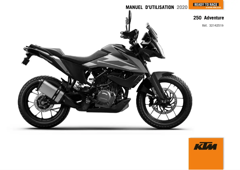 Page 1 de la notice Manuel utilisateur KTM 250 Adventure (2020)