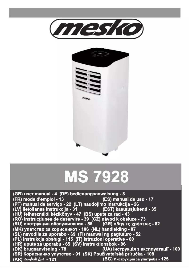 Página 1 del manual Manual de usuario Mesko MS 7928