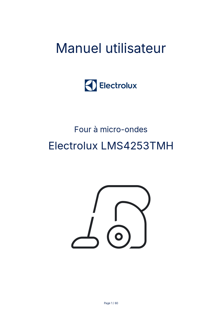 Page n°1 - Manuel utilisateur Electrolux LMS4253TMH