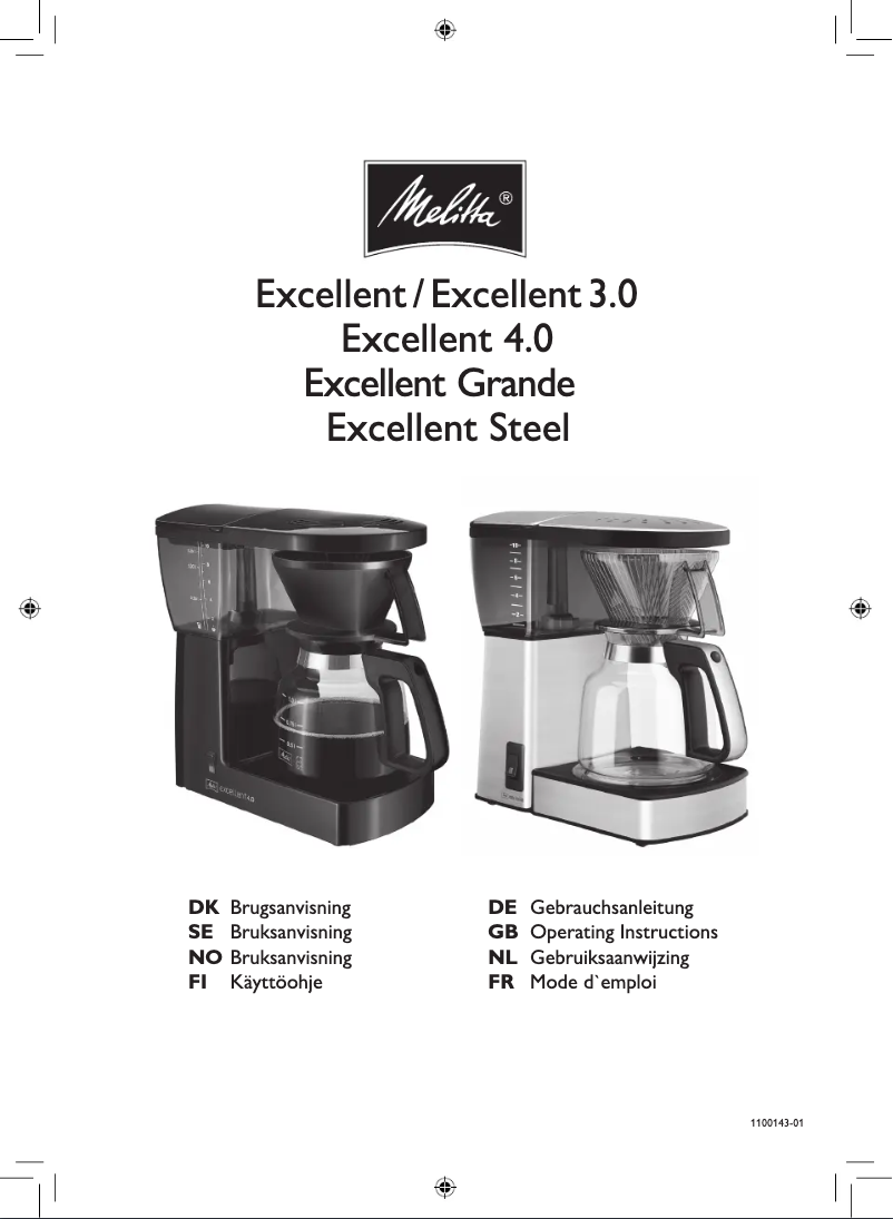 Page n°1 - Manuel utilisateur Melitta EXCELLENT Steel M510