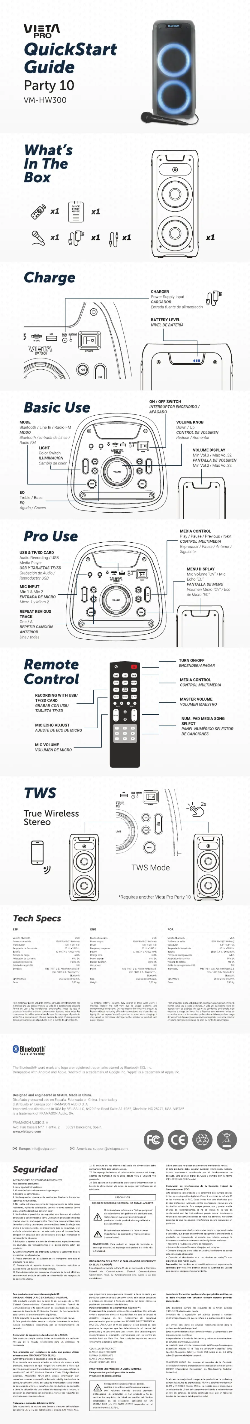 Page n°1 - Manuel utilisateur VIETA PRO Party 10