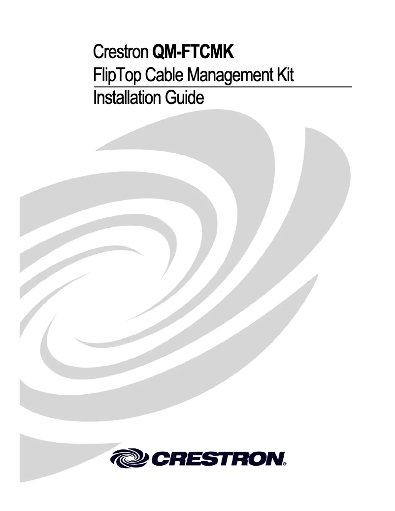 Page 1 de la notice Manuel utilisateur Crestron QMI-FTCMK