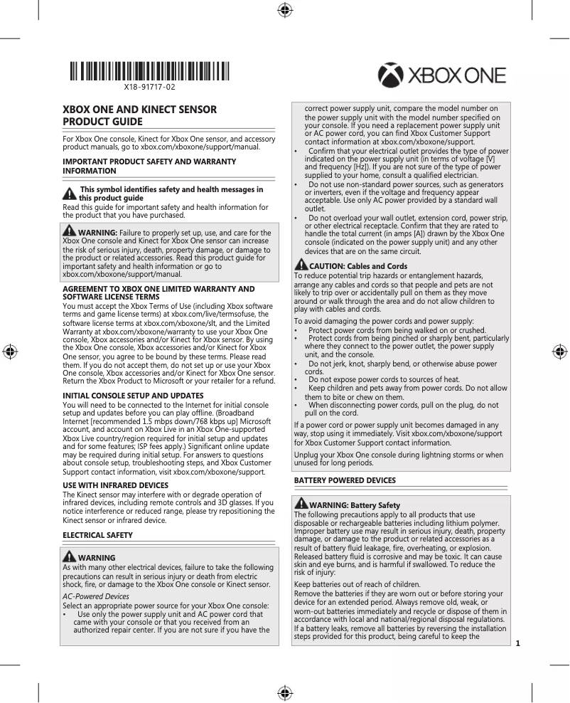 Image de la première page du manuel de l'appareil Xbox One X