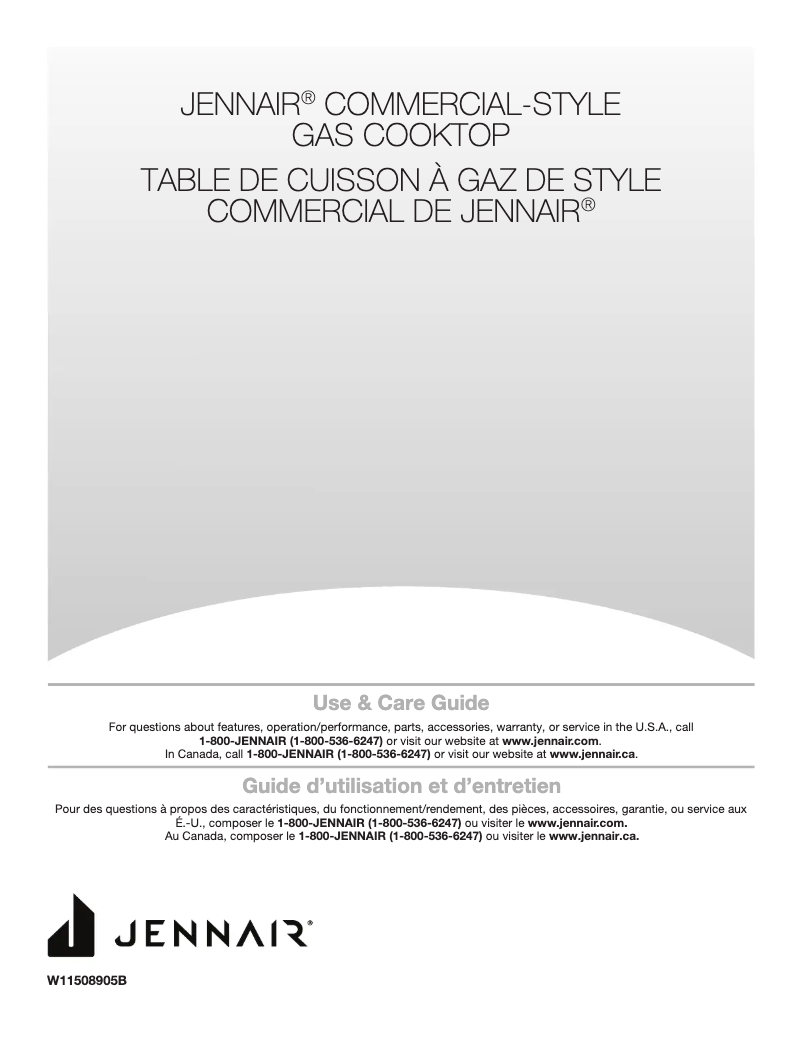 Page 1 of the manual User Manual Jenn-Air JGCP748HL