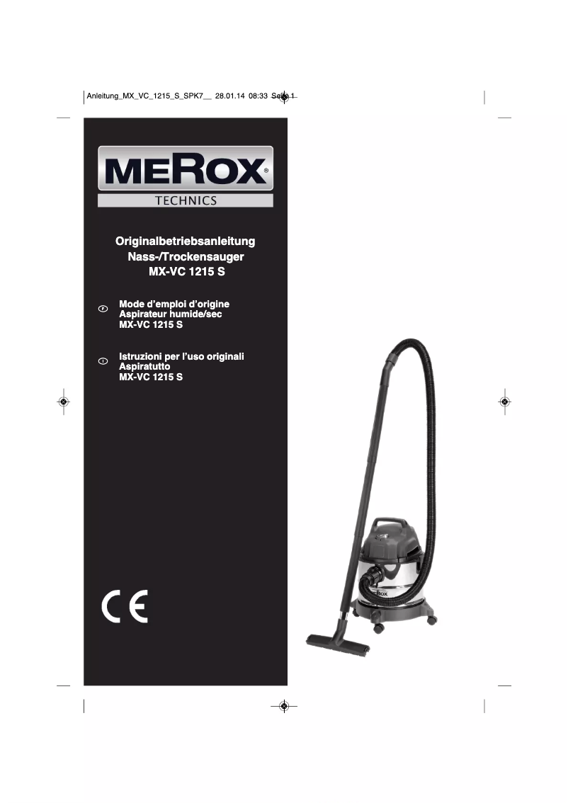 Page 1 de la notice Manuel utilisateur Merox MX-VC 1215 S