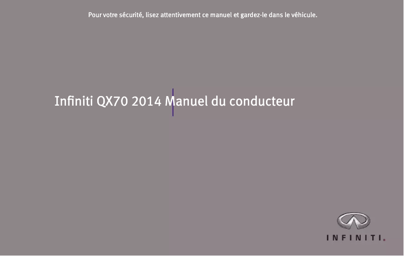 Image de la première page du manuel de l'appareil QX70 (2014)