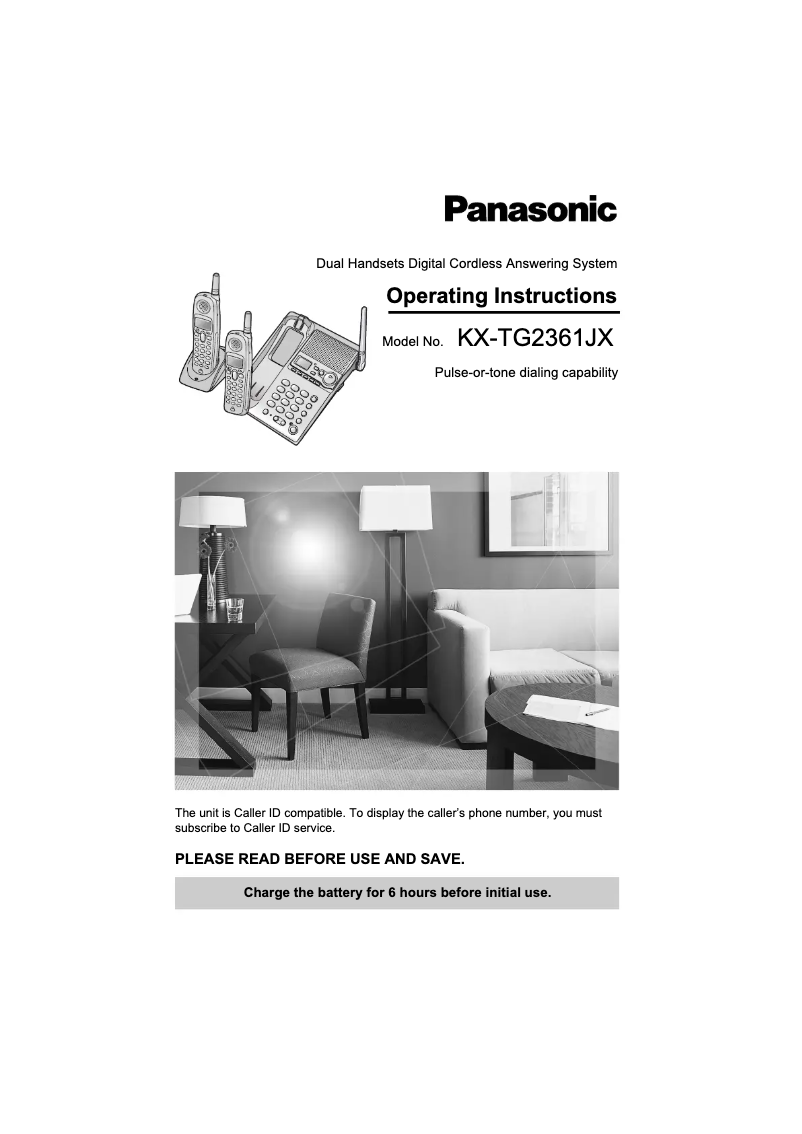 Page 1 de la notice Manuel utilisateur Panasonic KX-TG2361JX