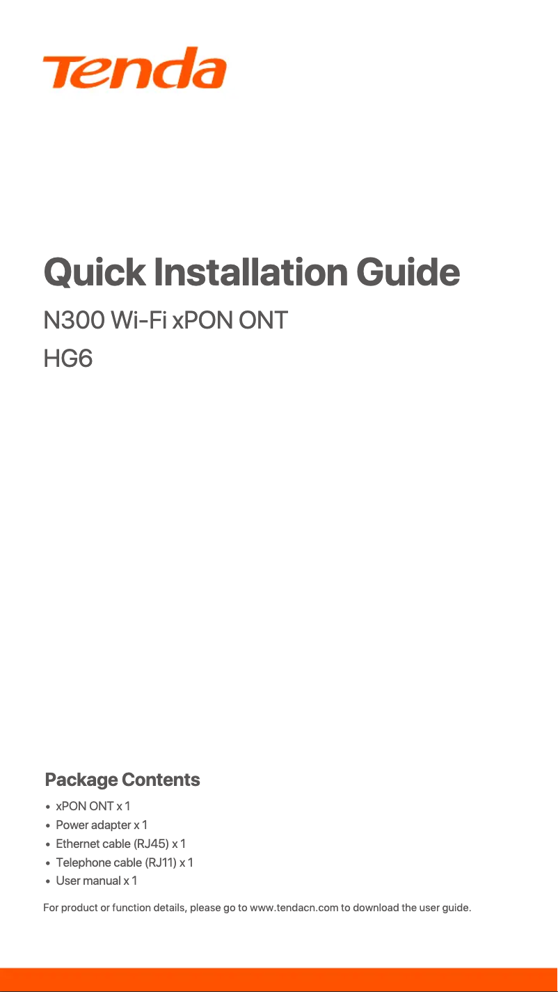 Imagen de la primera página del manual del dispositivo HG6