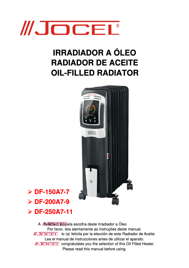Page 1 de la notice Manuel utilisateur Jocel DF-150A7