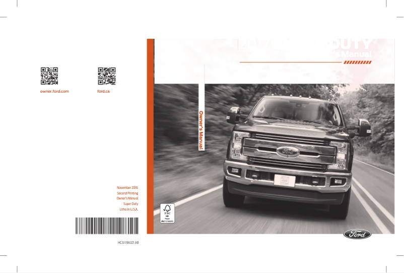 Image de la première page du manuel de l'appareil Super Duty (2017)