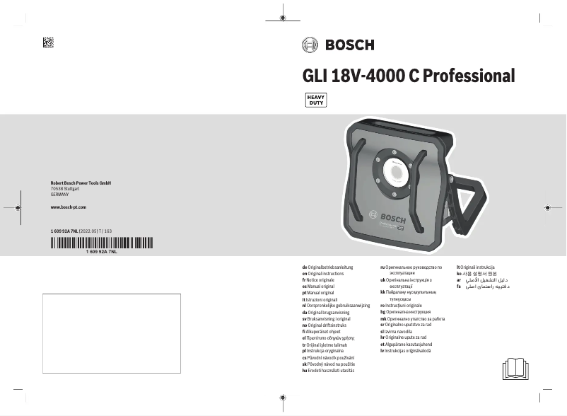 Page n°1 - Manuel utilisateur Bosch GLI 18V-4000 C Professional