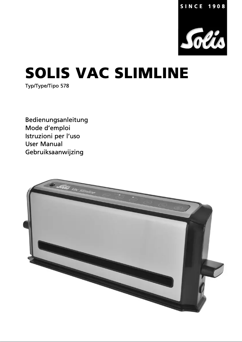 Page 1 de la notice Manuel utilisateur Solis Vac Slimline 578