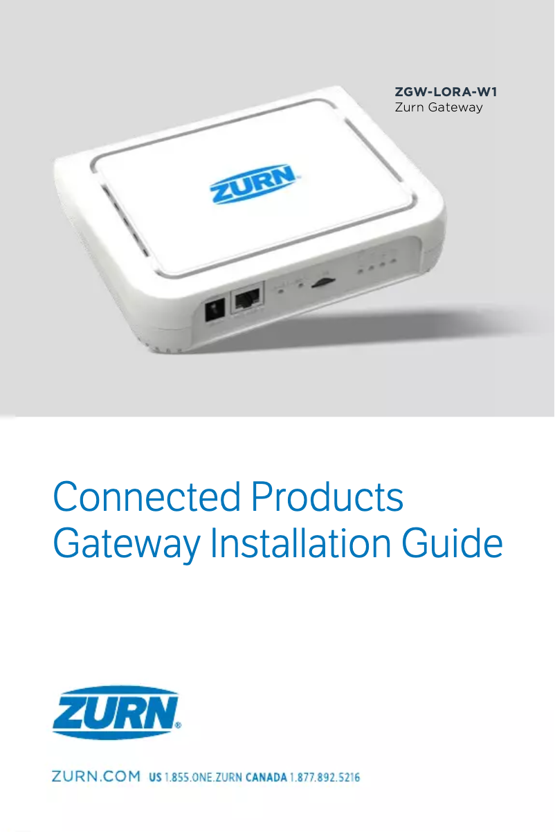 Page n°1 - Manuel utilisateur Zurn ZGW-LORA-W1