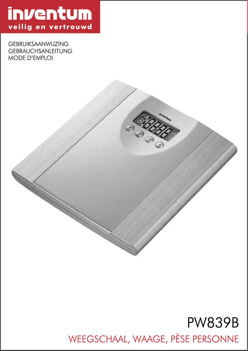 Image de la première page du manuel de l'appareil PW839B