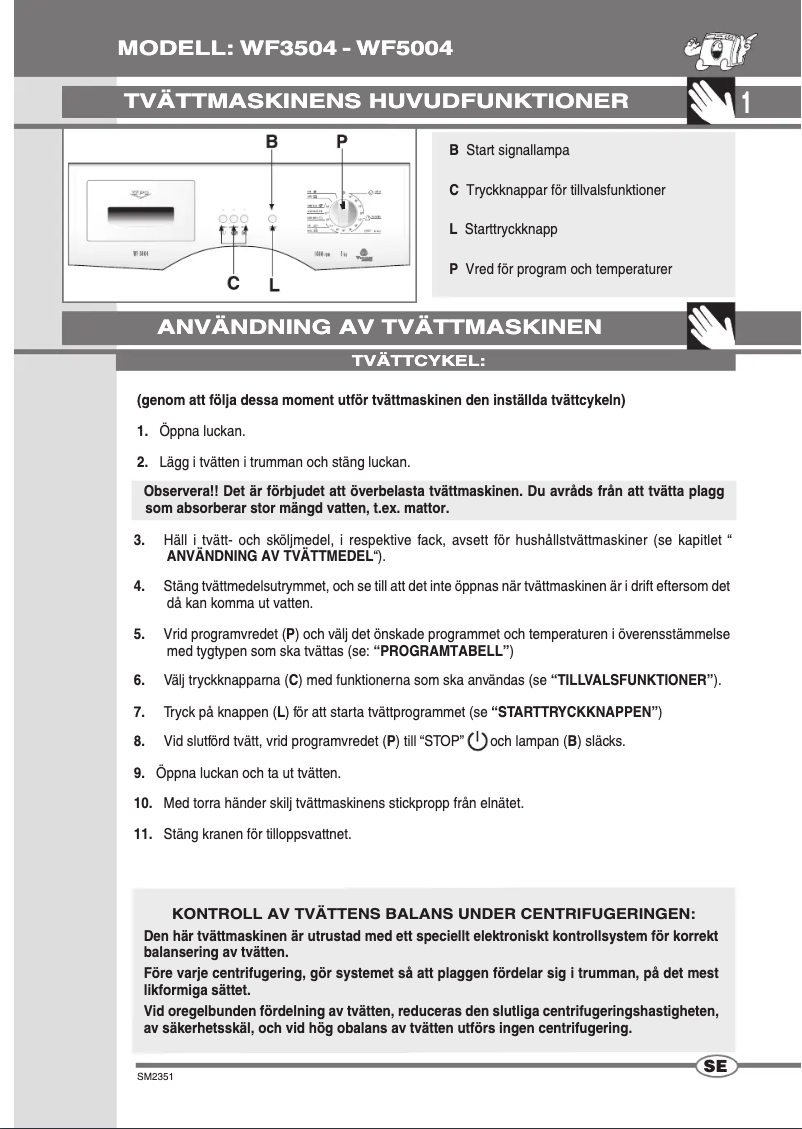 Image de la première page du manuel de l'appareil WF 5004