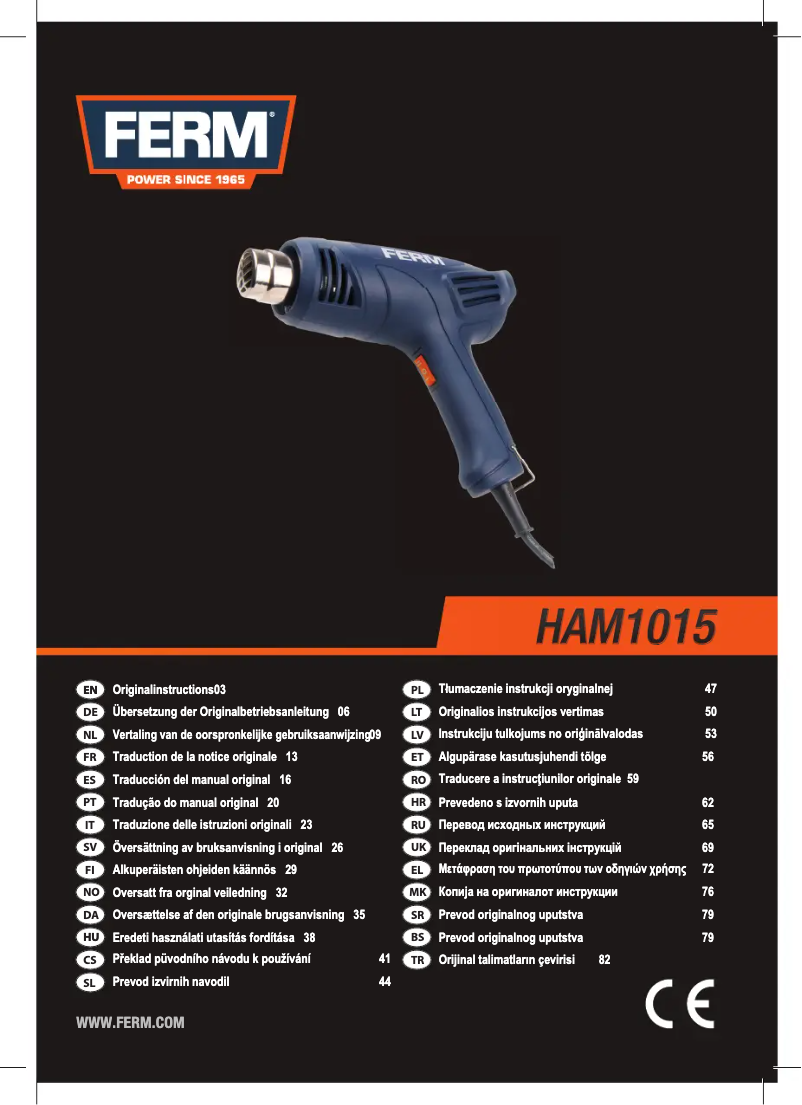 Image de la première page du manuel de l'appareil HAM1015