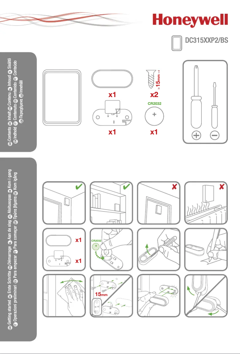 Page 1 de la notice Manuel utilisateur Honeywell DC315NP2