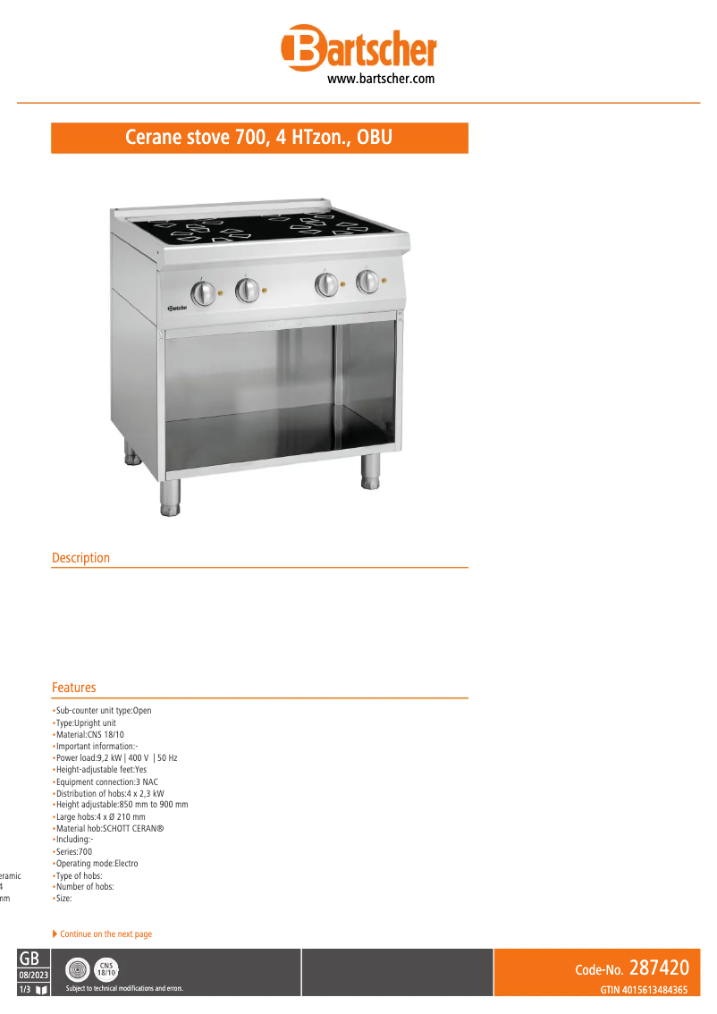 Image de la première page du manuel de l'appareil 287420