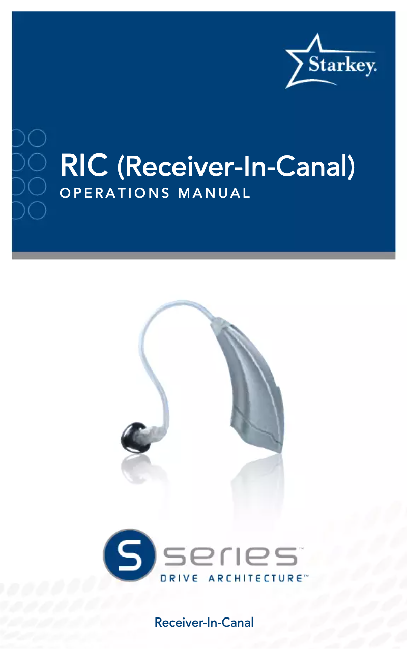 Image de la première page du manuel de l'appareil S series RIC