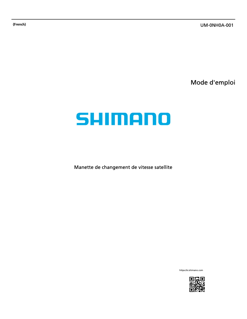 Page 1 de la notice Manuel utilisateur Shimano SW-RS801-T