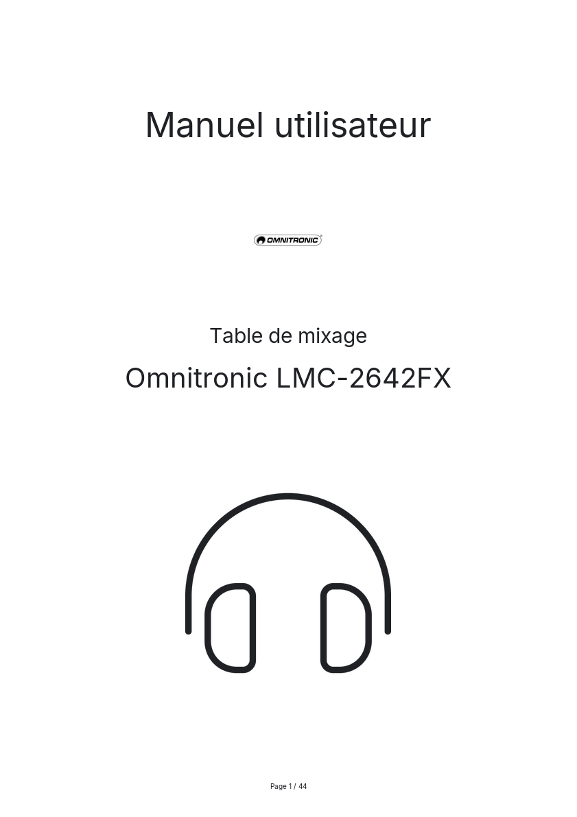 Image de la première page du manuel de l'appareil LMC-2642FX