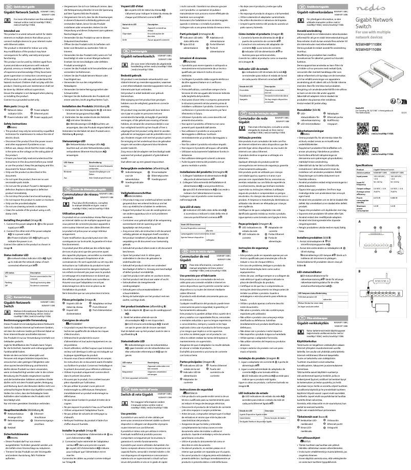 Image de la première page du manuel de l'appareil NSWH8P110BK