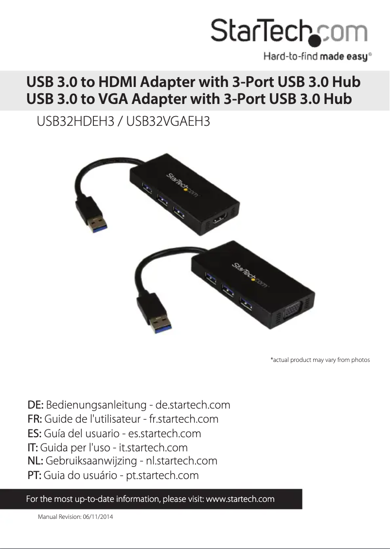 Page n°1 - Manuel utilisateur StarTech.com USB32VGAEH3