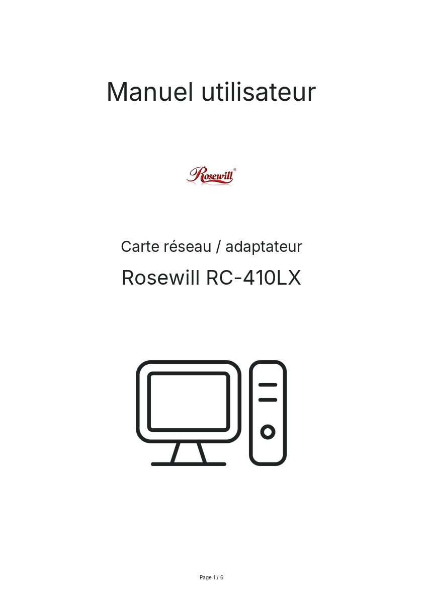Image de la première page du manuel de l'appareil RC-410LX