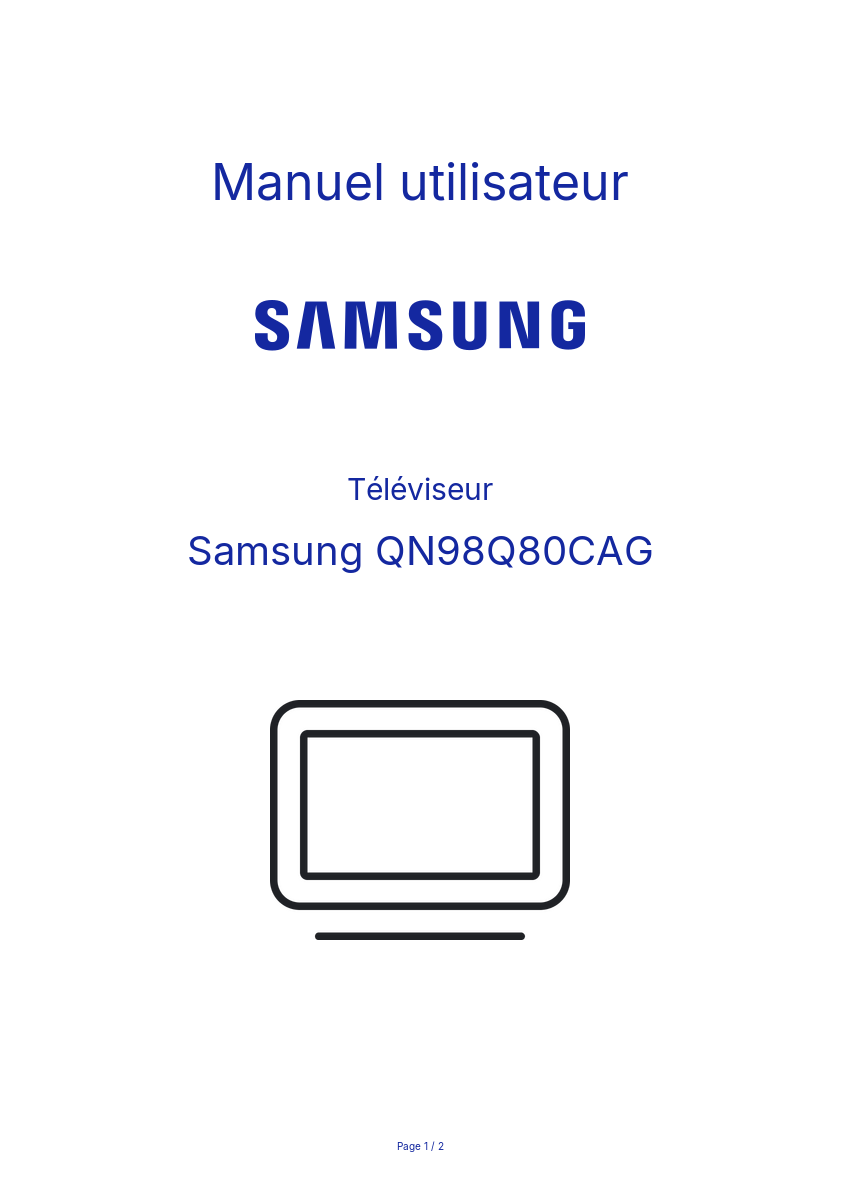 Page n°1 - Manuel utilisateur Samsung QN98Q80CAG