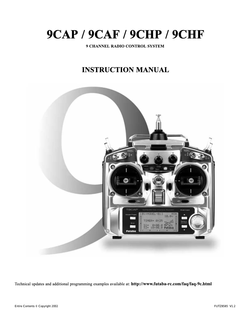Page 1 de la notice Manuel utilisateur Futuba 9CAP
