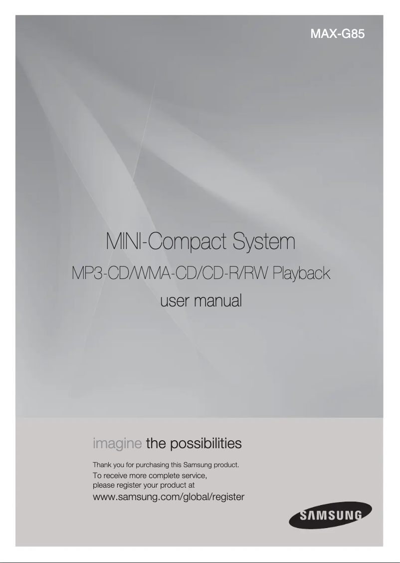 Image de la première page du manuel de l'appareil MAX-G85