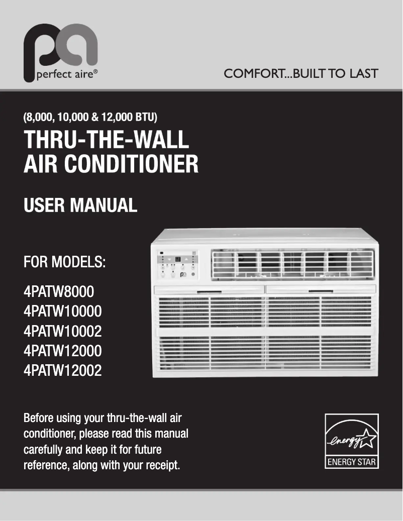 Page n°1 - Manuel utilisateur Perfect Aire 4PATW10000