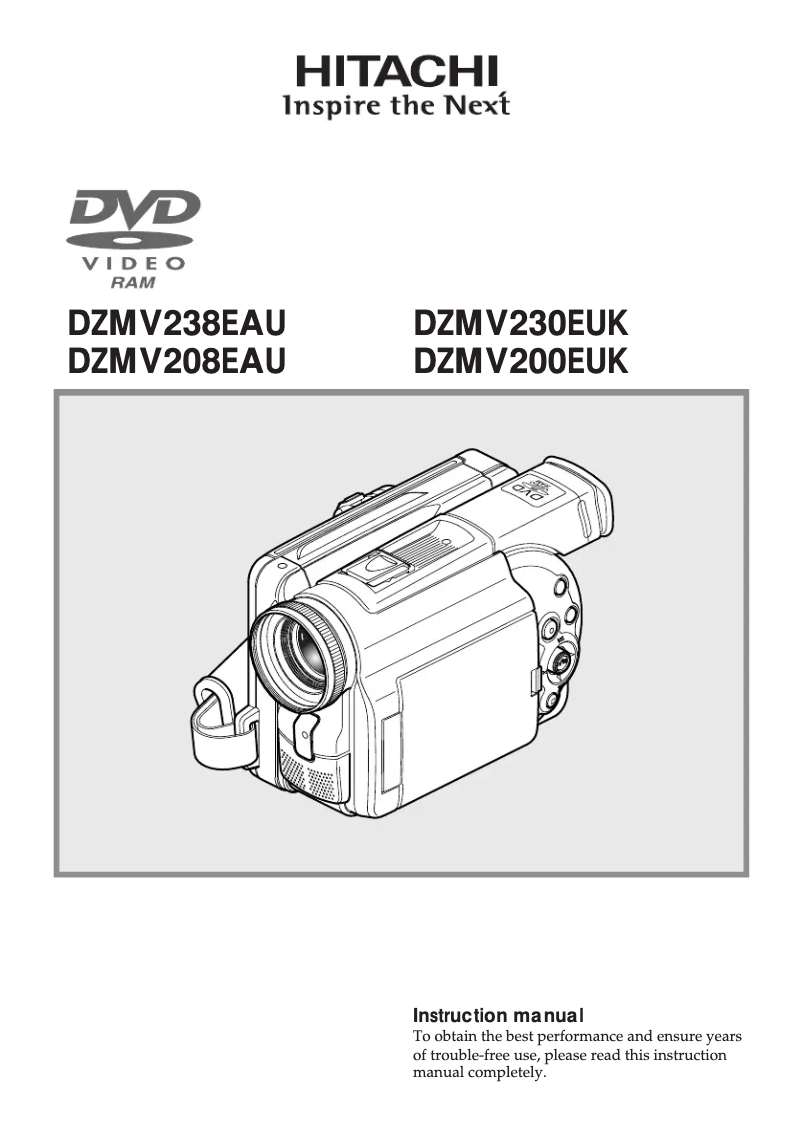 Image de la première page du manuel de l'appareil DZ-MV200EUK