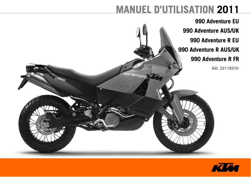 Image de la première page du manuel de l'appareil 990 Adventure R (2011)