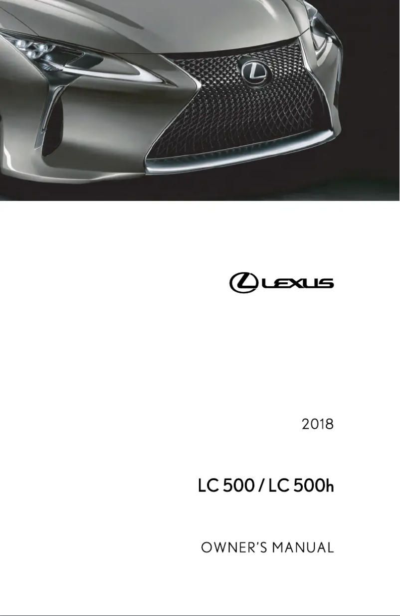 Page 1 de la notice Manuel utilisateur Lexus LC 500 (2018)